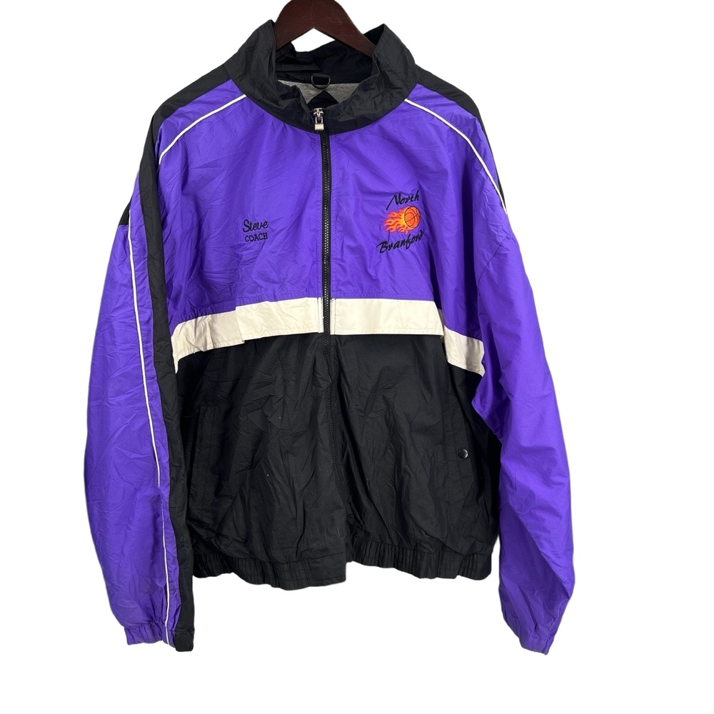 VTG Holloway Jacket Purple‎ Black Lined Windbreaker Zip-Up Basketball XX-Large